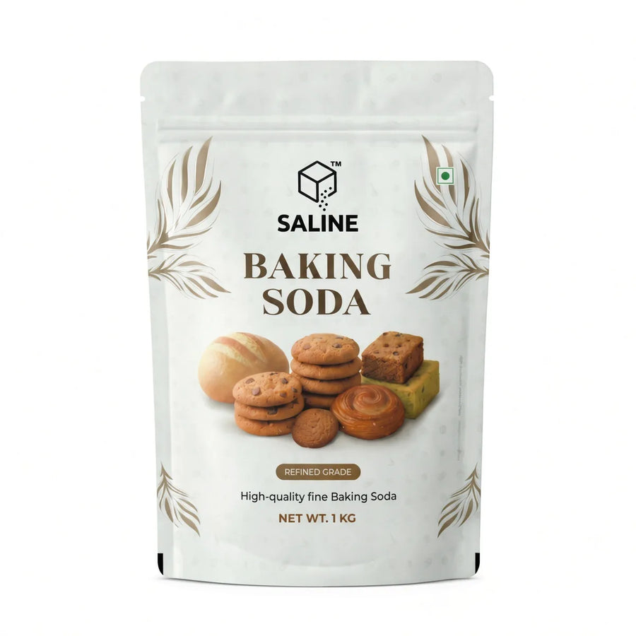 SALINE food grade baking soda 1kg pack, front of pack